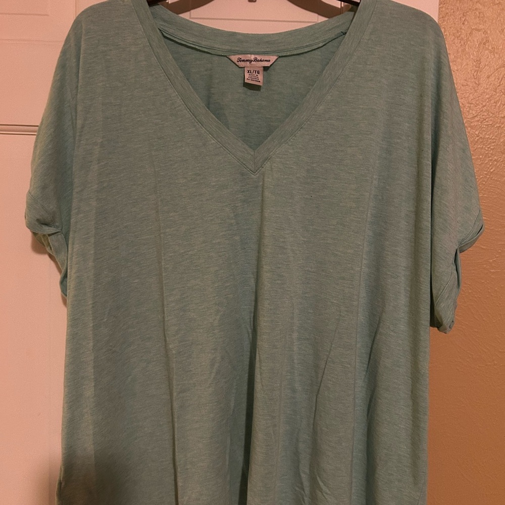 Tommy Bahama Seafoam V-Neck Short Sleeve Tee